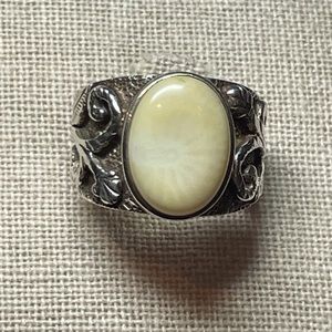 Silpada Bamboo Coral with carved sterling silver band